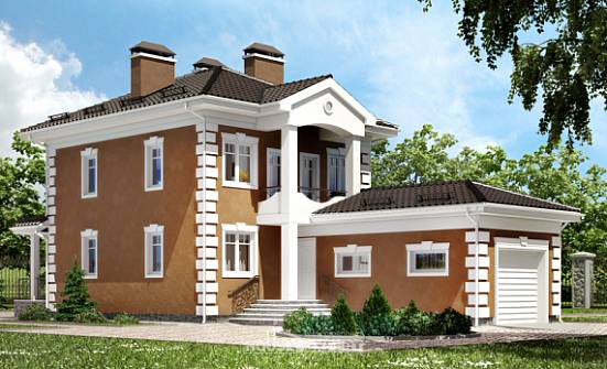 150-006-П Проект двухэтажного дома и гаражом, классический дом из твинблока Абакан | Проекты домов от House Expert