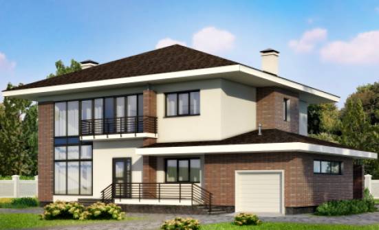 275-002-П Проект двухэтажного дома, гараж, уютный коттедж из кирпича Саяногорск | Проекты домов от House Expert