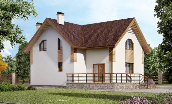 150-009-П  Проект двухэтажного дома с мансардным этажом, экономичный загородный дом из блока Саяногорск | Проекты домов от House Expert