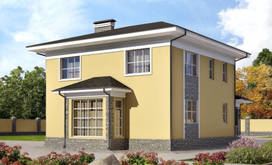 155-011-Л Проект двухэтажного дома, простой загородный дом из газобетона Абакан | Проекты домов от House Expert