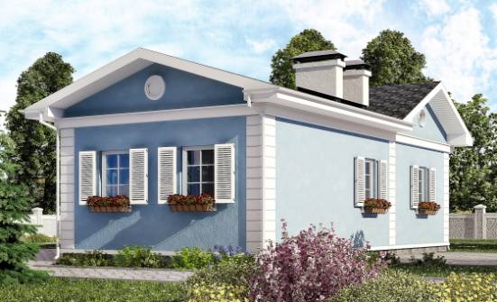 090-004-П Проект одноэтажного дома, классический домик из поризованных блоков Саяногорск | Проекты одноэтажных домов от House Expert