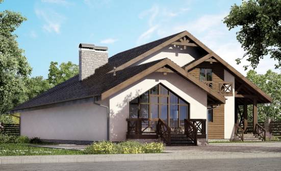 265-001-П Проект двухэтажного дома с мансардой, гараж, просторный домик из бризолита Абакан | Проекты домов от House Expert