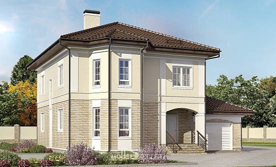 220-007-П Проект двухэтажного дома, гараж, классический коттедж из кирпича Саяногорск | Проекты домов от House Expert