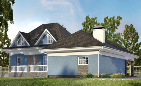 180-007-Л Проект двухэтажного дома мансардой, гараж, небольшой коттедж из газосиликатных блоков Абакан | Проекты домов от House Expert