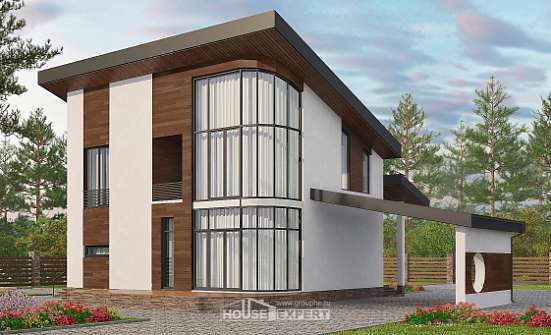 230-001-П Проект двухэтажного дома мансардный этаж, современный загородный дом из кирпича Саяногорск | Проекты домов от House Expert