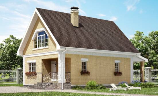 130-004-П Проект двухэтажного дома с мансардой, компактный домик из керамзитобетонных блоков Абакан | Проекты домов от House Expert