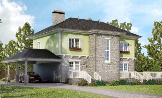155-006-П Проект двухэтажного дома и гаражом, небольшой коттедж из газобетона Саяногорск | Проекты домов от House Expert