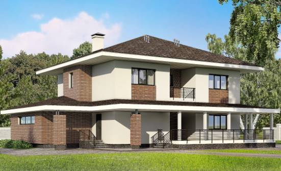 275-002-П Проект двухэтажного дома, гараж, уютный коттедж из кирпича Саяногорск | Проекты домов от House Expert