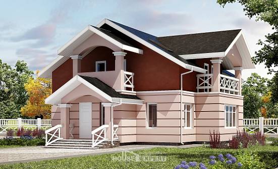 155-009-Л Проект двухэтажного дома мансардный этаж, скромный загородный дом из газосиликатных блоков Саяногорск | Проекты домов от House Expert