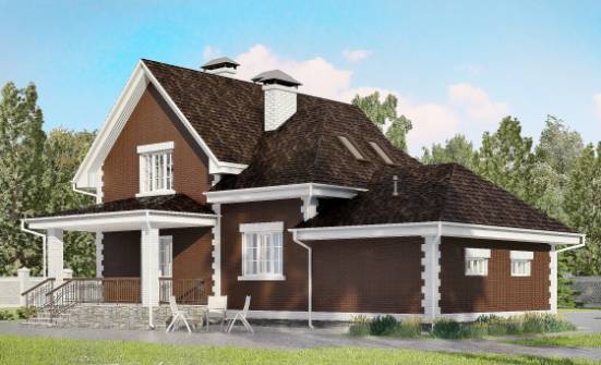 190-003-Л Проект двухэтажного дома мансардный этаж, гараж, современный загородный дом из блока Саяногорск | Проекты домов от House Expert