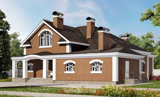 400-003-П Проект двухэтажного дома с мансардным этажом, классический домик из арболита Абакан | Проекты домов от House Expert