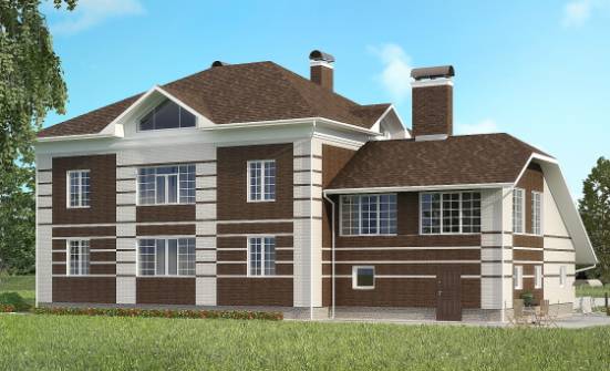 505-002-Л Проект трехэтажного дома и гаражом, красивый дом из кирпича Саяногорск | Проекты домов от House Expert