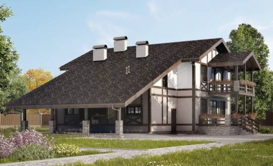 250-002-П Проект двухэтажного дома с мансардным этажом и гаражом, уютный домик из кирпича Саяногорск | Проекты домов от House Expert