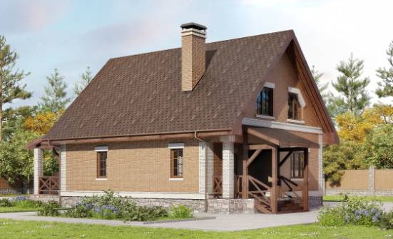 160-011-Л Проект двухэтажного дома с мансардой, доступный дом из газосиликатных блоков Абакан | Проекты домов от House Expert