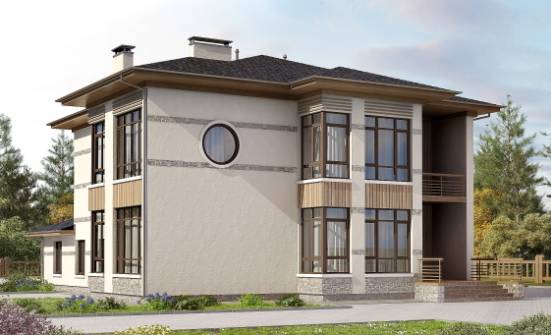 345-001-П Проект двухэтажного дома, классический загородный дом из пеноблока Саяногорск | Проекты домов от House Expert