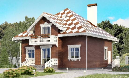 155-003-Л Проект двухэтажного дома с мансардой, гараж, современный загородный дом из пеноблока Саяногорск | Проекты домов от House Expert