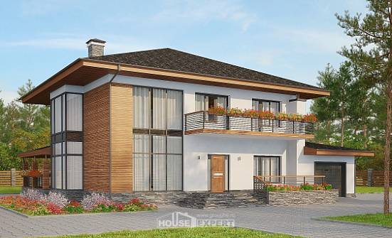 305-001-П Проект двухэтажного дома, гараж, большой дом из керамзитобетонных блоков Абакан | Проекты домов от House Expert