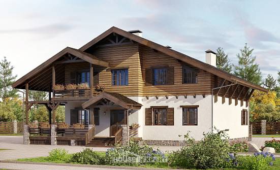 260-001-П Проект двухэтажного дома мансардой, уютный дом из кирпича Саяногорск | Проекты домов от House Expert