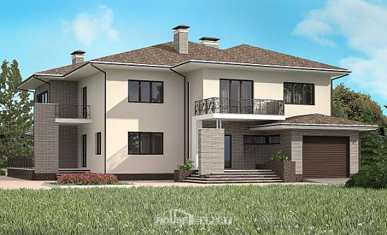 500-001-П Проект трехэтажного дома и гаражом, большой дом из кирпича Саяногорск | Проекты домов от House Expert