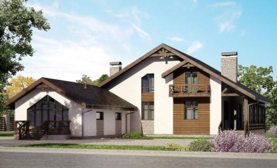 265-001-П Проект двухэтажного дома с мансардой, гараж, просторный домик из бризолита Абакан | Проекты домов от House Expert