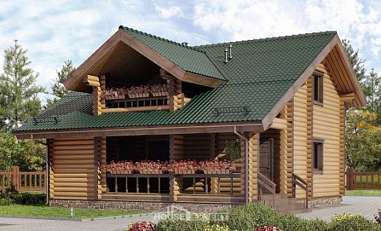 110-005-П Проект двухэтажного дома мансардный этаж, скромный коттедж из дерева Саяногорск | Проекты домов от House Expert