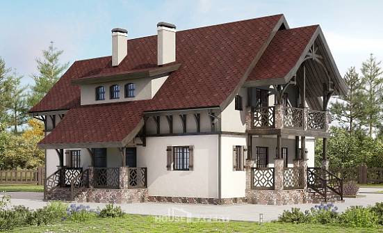 180-014-П Проект двухэтажного дома мансардой, экономичный дом из блока Абакан | Проекты домов от House Expert
