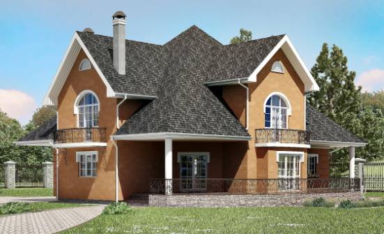 310-001-П Проект двухэтажного дома с мансардой, уютный загородный дом из теплоблока Абакан | Проекты домов от House Expert