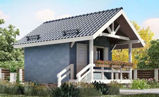 020-001-Л Проект одноэтажного дома, простой коттедж из бревен Саяногорск | Проекты домов от House Expert