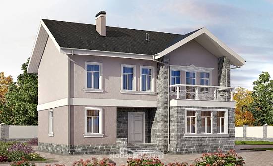 170-008-П Проект двухэтажного дома, скромный загородный дом из твинблока Абакан | Проекты домов от House Expert