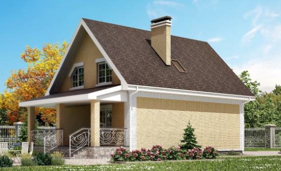 130-004-П Проект двухэтажного дома с мансардой, компактный домик из керамзитобетонных блоков Абакан | Проекты домов от House Expert