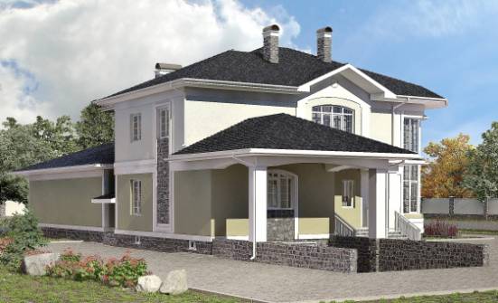 620-001-Л Проект трехэтажного дома, гараж, современный коттедж из блока Саяногорск | Проекты домов от House Expert
