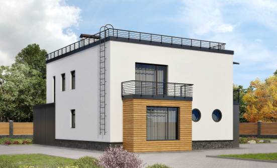 260-002-П Проект двухэтажного дома, гараж, современный коттедж из блока Саяногорск | Проекты домов от House Expert