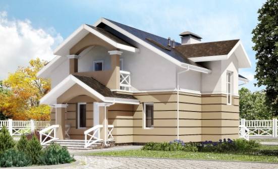 155-009-П Проект двухэтажного дома мансардой, доступный дом из бризолита Абакан | Проекты домов от House Expert