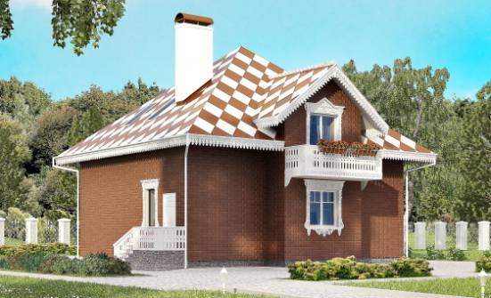 155-003-Л Проект двухэтажного дома с мансардой, гараж, современный загородный дом из пеноблока Саяногорск | Проекты домов от House Expert