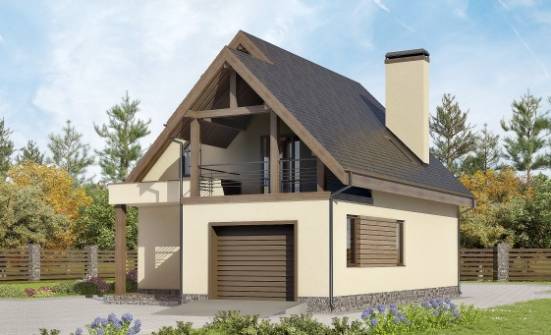 120-005-Л Проект двухэтажного дома с мансардным этажом и гаражом, простой дом из теплоблока Абакан | Проекты домов от House Expert