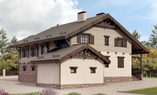 255-002-П Проект двухэтажного дома мансардой, гараж, огромный дом из керамзитобетонных блоков Саяногорск | Проекты домов от House Expert