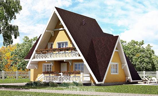 155-008-П Проект двухэтажного дома мансардный этаж, доступный загородный дом из дерева Абакан | Проекты домов от House Expert