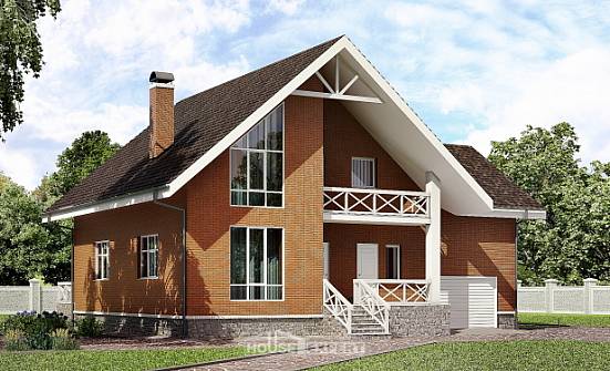 215-001-П Проект двухэтажного дома с мансардным этажом и гаражом, современный домик из теплоблока Абакан | Проекты домов от House Expert