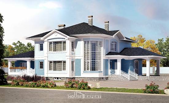 620-001-П Проект трехэтажного дома и гаражом, большой дом из газобетона Саяногорск | Проекты домов от House Expert