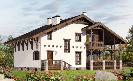 400-004-П Проект трехэтажного дома с мансардой, гараж, огромный дом из кирпича Саяногорск | Проекты домов от House Expert