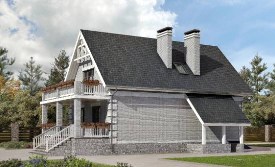 200-009-П Проект трехэтажного дома мансардой, гараж, простой домик из пеноблока Саяногорск | Проекты домов от House Expert
