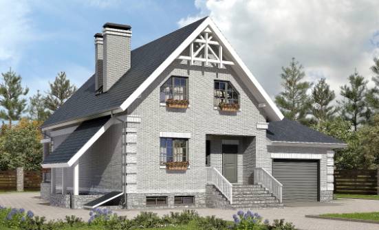 200-009-П Проект трехэтажного дома мансардой, гараж, простой домик из пеноблока Саяногорск | Проекты домов от House Expert