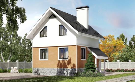 100-005-Л Проект трехэтажного дома мансардой, современный домик из пеноблока Абакан | Проекты домов от House Expert