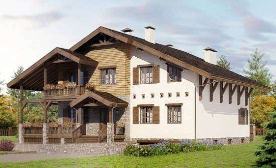 400-004-П Проект трехэтажного дома с мансардой, гараж, огромный дом из кирпича Саяногорск | Проекты домов от House Expert