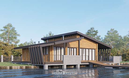 100-007-П Проект бани из бревен Абакан | Проекты одноэтажных домов от House Expert
