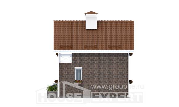 045-001-Л Проект двухэтажного дома мансардный этаж, эконом домик из газосиликатных блоков, Саяногорск