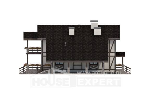 250-002-Л Проект двухэтажного дома с мансардой и гаражом, просторный коттедж из кирпича Абакан, House Expert