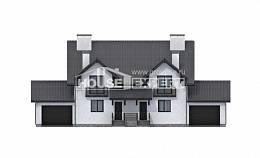 290-003-П Проект двухэтажного дома с мансардой, огромный загородный дом из блока Абакан, House Expert