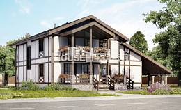 250-002-Л Проект двухэтажного дома мансардой, гараж, уютный домик из кирпича Саяногорск, House Expert