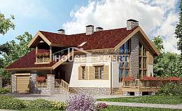 165-002-П Проект двухэтажного дома с мансардой, гараж, экономичный дом из поризованных блоков Саяногорск, House Expert